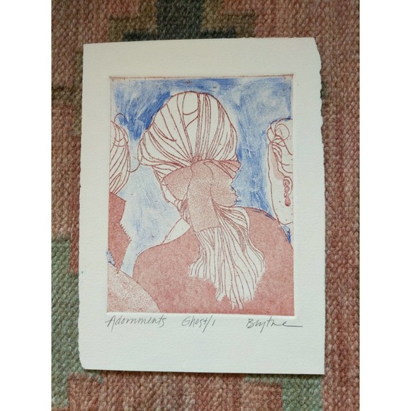 Signed and Numbered by the Artist Original - Adornments - "Ghost" Print w/ Color - Picture 1 of 8